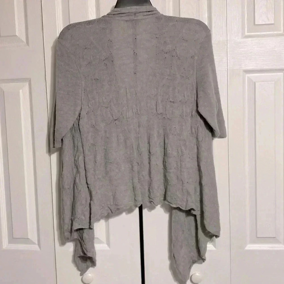 Eileen Fisher merino wool gray cardigan sweater size LARGE. - Picture 8 of 13